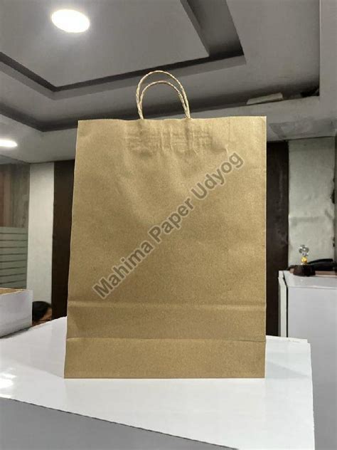 Plain Brown Paper Shopping Bags Technics Machine Made Feature