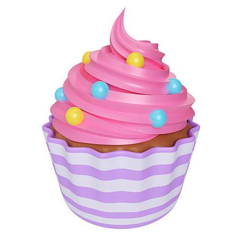 3D Model Cartoon Cupcake VR AR Low Poly CGTrader