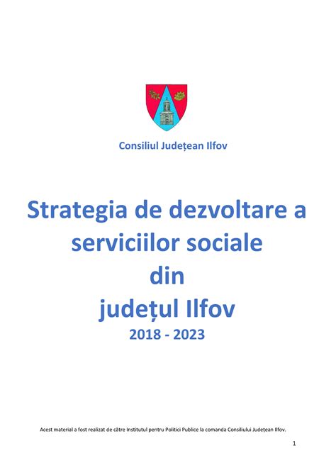 Strategia De Dezvoltare A Serviciilor Sociale Din Jud Acest Material