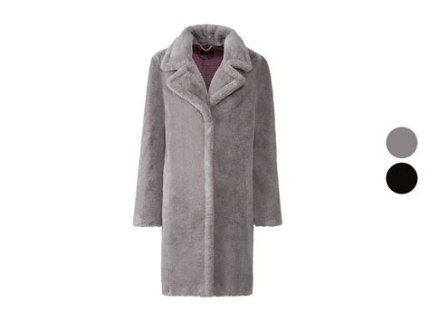 Esmara® Ladies Coat In Plushcolors Gray And Blackfeatures Casual Cut