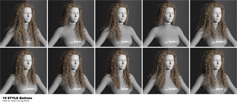 Flipped Curls Hair For Genesis 9 Daz 3D