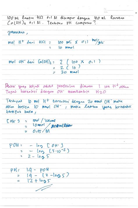 Menentukan Ph Campuran Hcl Dan Ca Oh Les Privat Kimia Online