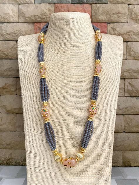 Crystal Beads Necklace Designs Buy Online Gehna Shop