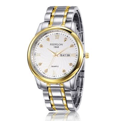 Fedylon Ultra Thin Men Watch Quartz Stainless Steel Wristwatch Clock