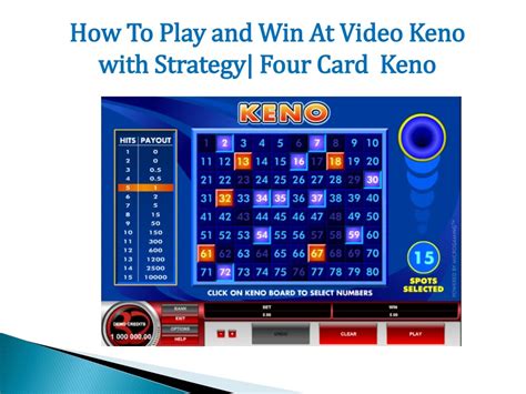 PPT How To Play And Win At Video Keno With Strategy Four Card Keno