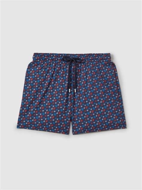 Vilebrequin Turtle Print Swim Shorts In Blue Marine Reiss