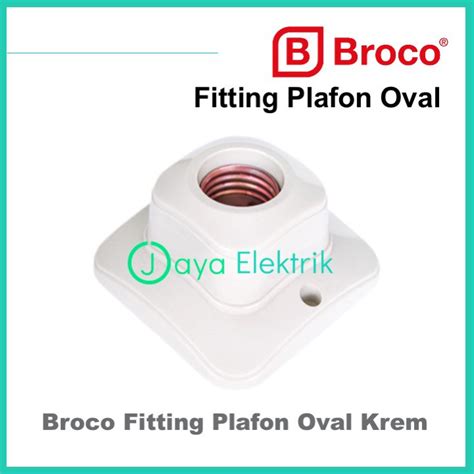 Jual Broco Fitting Plafon Oval Cream New Ceiling Lamp Holder Drat