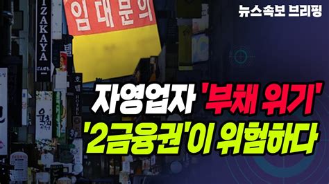 뉴스속보 자영업자 부채 위기2금융권이 위험하다 정완진tv Youtube