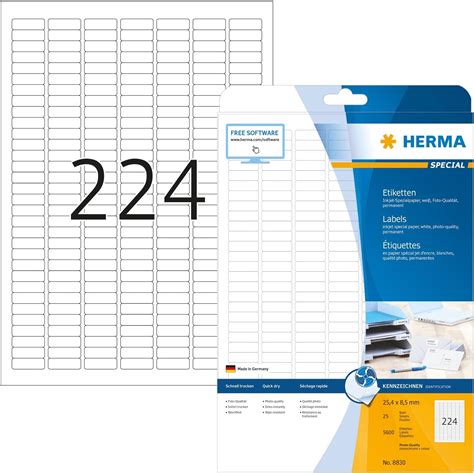 HERMA Etichette Universali 25 4 X 8 5 Mm Etichette Adesive A4 Per