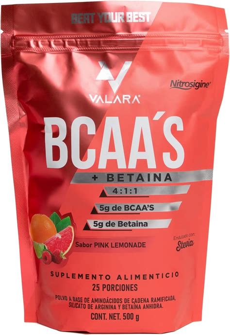 Valara BCAAs Betaína Aminoácidos de Cadena Ramificada BCAA 4 1 1