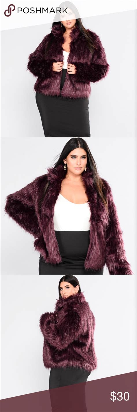 Burgundy Faux Fur Coat Burgundy Faux Fur Coat Burgundy Faux Fur