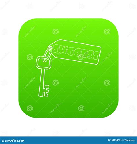 Key To Success Icon Green Vector Stock Vector Illustration Of