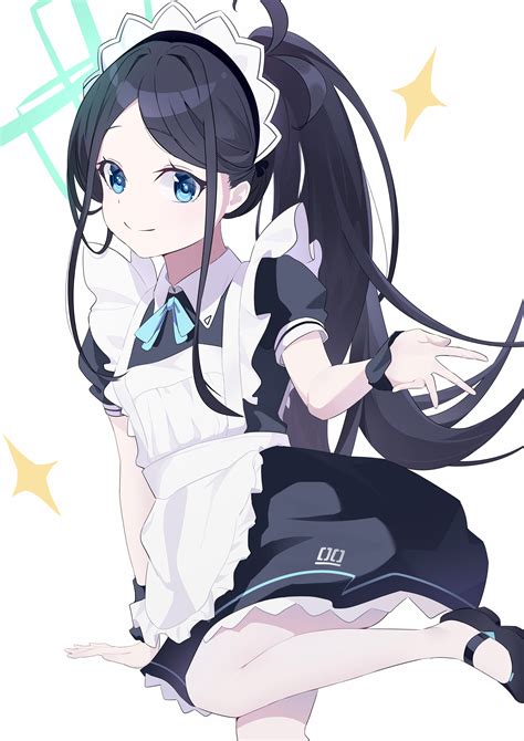 Safebooru 1girl Absurdres Apron Aris Blue Archive Aris Maid Blue Archive Black Hair Blue