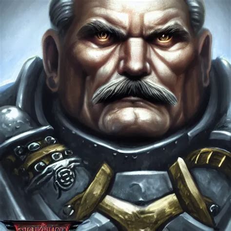 Close Up Portrait Of Old Warhammer 40k Primarch Named Stable Diffusion