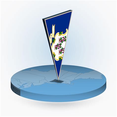 Premium Vector Connecticut Map In Round Isometric Style With