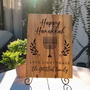 Personalized Hanukkah Decor Engraved Wood Sign X Hanukkah Sign