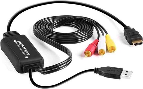 HDMI Naar Tulp Composiet AV Converter Kabel Zwart 1 8 Meter Bol