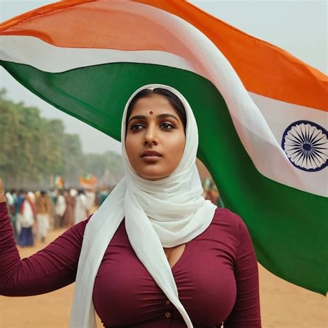 A Group Of People Holding Small Flags Of The India In Their Hands