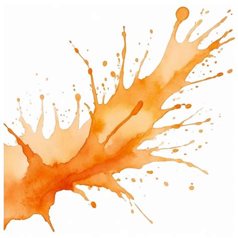 Single Soft Orange Watercolor Splash On White Background Premium Ai