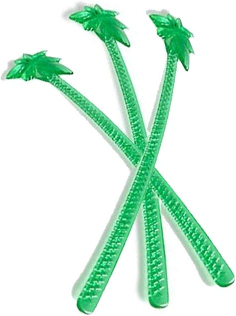 Luau Green Palm Tree Cocktail Stirrers Tiki Bar Drink