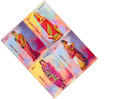 12-02-2023: Bridal Costumes of India Stamp (Set of 2 Stamps) - Buy ...