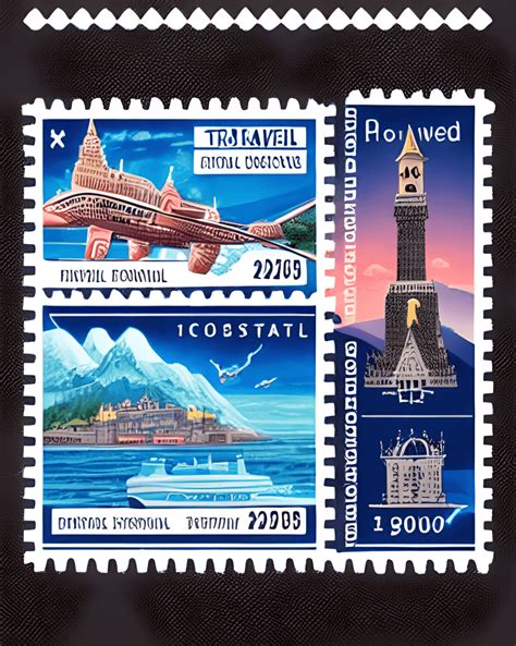 Digital Travel Postage Stamp · Creative Fabrica