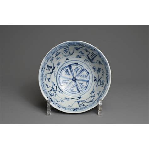 A Chinese Blue And White Porcelain Bowl Ming Dynasty Decorated With