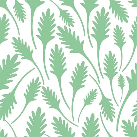 Patrón floral transparente hojas verdes Vector Premium