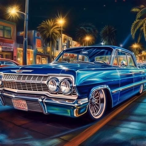 Chevrolet Impala Lowrider 1962 1963 1964 Chevy Low Rider Car Poster Art