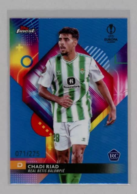 2024 TOPPS FINEST réfracteur bleu UCC Chadi Riad Sky 275 recrue Real