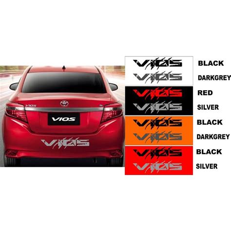 Toyota Vios Rear Bumper Sticker Decals Design Shopee Philippines