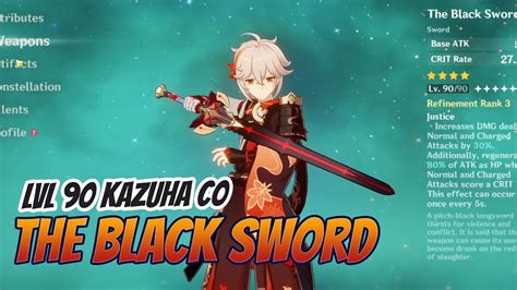 Lvl 90 Kazuha C0 The Black Sword Genshin Impact Youtube