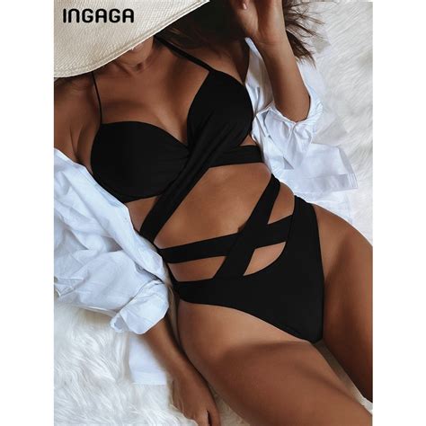 Jual PREORDER INGAGA Push Up Bikini High Waist Swimwear Women Sexy