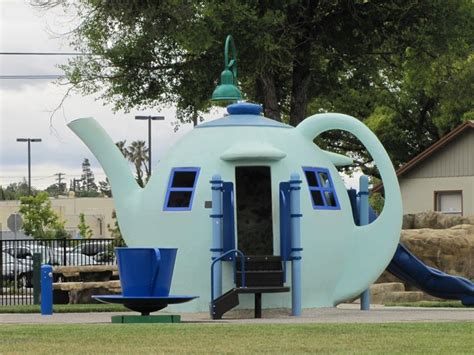 How Adorable Is This Playground S Teapot Toy House Unusual Homes