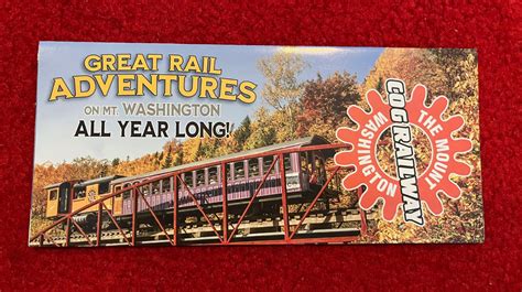 Mount Washington Cog Railway Great Rail Adventures Color Brochure New