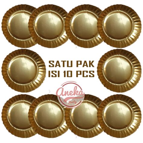 Jual Piring Kue Warna Gold Piring Kue Kertas Paper Plate Gold