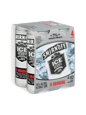 Buy Smirnoff Ice Double Black Guarana 7 Cans 12x250ml Nz Ellerslie