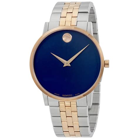 Movado Museum Classic Blue Dial Two Tone Mens Watch 0607267