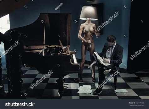 Naked Woman Lamp Stock Photo Edit Now