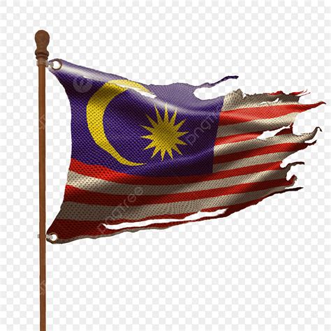 Tattered Flag Clipart Transparent Background Tattered Malaysian Flag