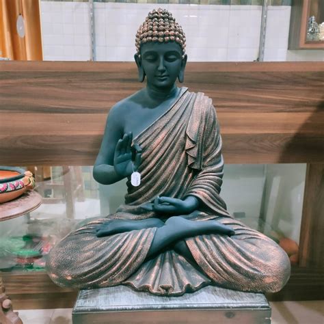 Bronze Color Handmade Fiberglass Buddha Statue Size Dimension Ft At