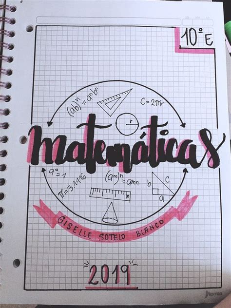 Pin De Valeria Ariza En E S T U D I O Cuadernos De Matemáticas Caratulas Para Cuadernos