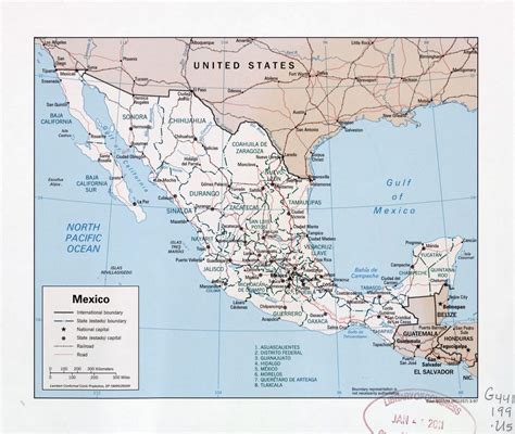 Large Detailed Political And Administrative Map Of Mexico With Roads