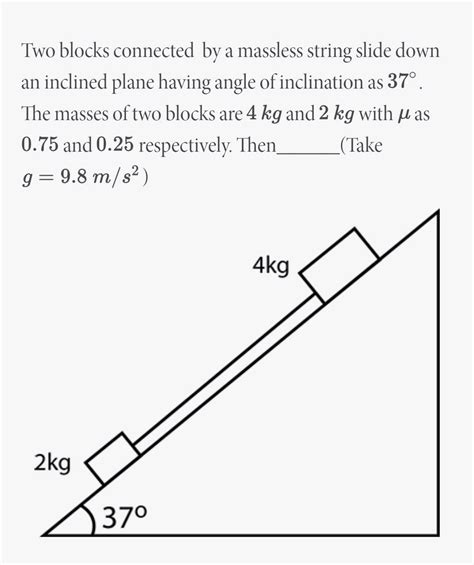 Two Blocks Connected By A Massless String Slide Down An Inclined Plane