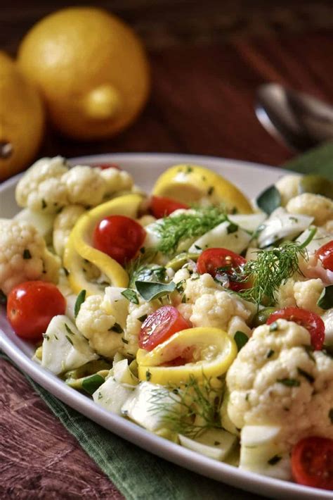 Simple Cauliflower Salad With Lemon Vinaigrette She Loves Biscotti