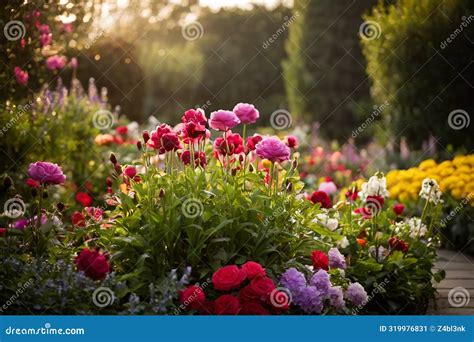 Beautiful Flower Garden Scenery with Bokeh Effects for Wallpaper ...