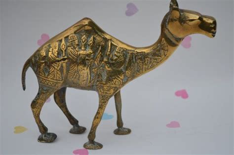 Vintage Christmas Brass Camel Large Solid Metal Dromedary Etsy