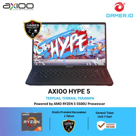 Jual AXIOO HYPE 5 AMD RYZEN 5 5500U 8GB 256GB SSD DOS WIN11 14 FHD