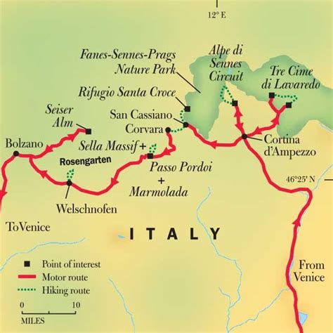 Dolomites Unesco Tourist Map