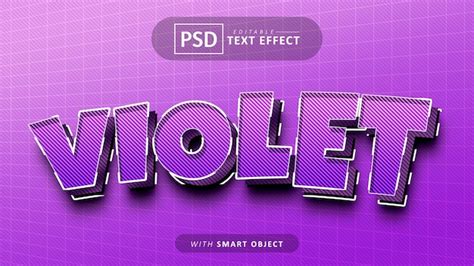 Effet De Texte 3d Violet Modifiable PSD Premium